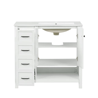 Modern Bathroom Vanity With Sink Top, 2 Doors And 2 Drawers