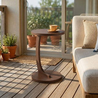 C - Shaped End Table With Sturdy Base