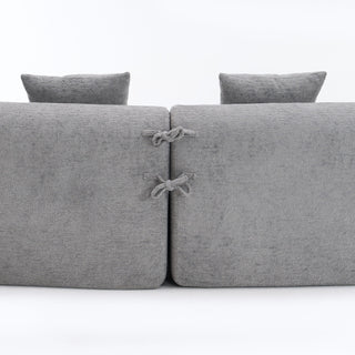 4 Seater Sofa With Fabric, 30D, 60 Hardness Full Sponge, 4 Pillow For Living Room, Home Furniture Sleeper Sectional Sofa For Apartment