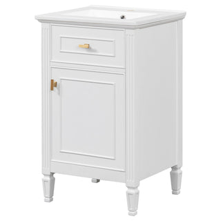 Bathroom Vanity With Sink, Adjustable Shelf, Tilt-Out Drawer