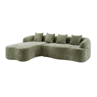 Modular L-Shape Sectional Sofa With Curved Chaise