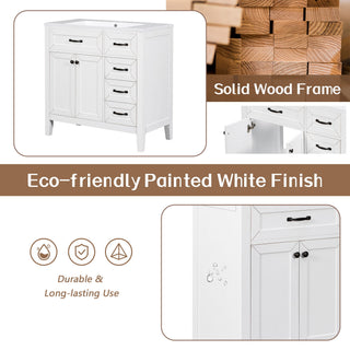 Modern Bathroom Vanity With Sink, Freestanding Design With Drawers And Doors