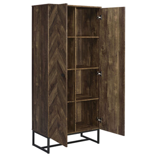 Gunderson - 8 Shelf Accent Cabinet - Oak