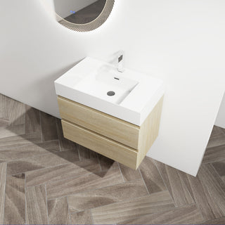Wall Mounted Bathroom Vanity And Sink, 2 Soft Close Drawers