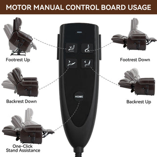 Power Lift Recliner Chair Heat Massage Dual Motor Infinite Position With USB Ports - Antique Brown