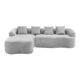 Modular L-Shape Sectional Sofa With Curved Chaise