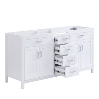Bathroom Vanity Cabinet Only, Soft Close Doors & Drawers, 4 Drawers & 2 Double Door Cabinets - White