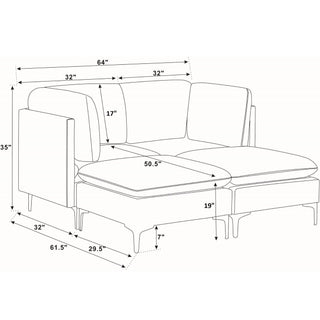 Upholstered Modular Sectional & Tall Legs