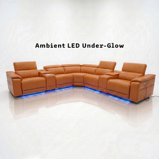 L - Shaped Recliner Sectional Sofa With Bluetooth Speakers, Wireless Charging, LED Lights