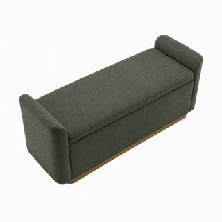 Upholstered Storage Bench With Safety Hinge