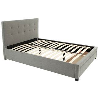 Bed With Tufted Headboard And Storage Drawer
