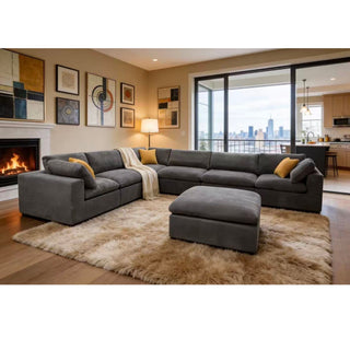 Custom Configuration Modular Sectional & Toss Pillows