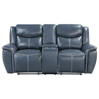 Stanwicke - Motion Reclining Loveseat With Console - Blue
