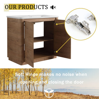Freestanding Bathroom Vanity With Sink & 2 Soft Close Doors