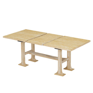 Topmax - 6 Piece Farmhouse Extendable Dining Table Set Trestle Kitchen Table Set With Removable Leaf And Upholstered Dining Chair And Bench For Dining Room