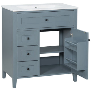 Bathroom Vanity With Sink, 3 Drawers And Adjustable Shelf, Freestanding Storage Unit