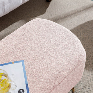 Storage Ottoman Bench For End Of Bed Legs, Modern Camel Faux Fur Entryway Bench Upholstered Padded With Storage For Living Room Bedroom