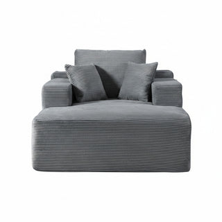 Convertible Chaise Lounge Chair With Wide Armrest & Throw Pillows