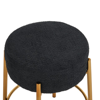 Round Bar Stools (Set of 2), Contemporary Upholstered Dining Stools For Kitchens, Coffee Shops And Bar Stores - Legs