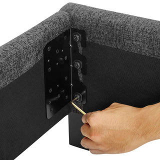 Squares Upholstered Headboard Platform Bed