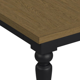Heritage - Rectangular Dining Table With 18" Leaf - Oak Brown And Black