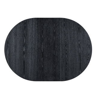 5 Piece Dining Set Extendable Round Table And 4 Chairs - Black / Oak
