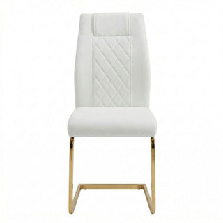 High Back Dining Chairs For Dining & Kitchen Room (Set of 4) - Golden / White