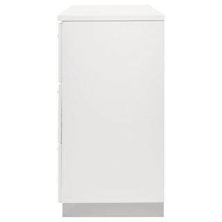 Dulcey - 6 Drawer Dresser With Accents, Bedroom Storage - Gloss White