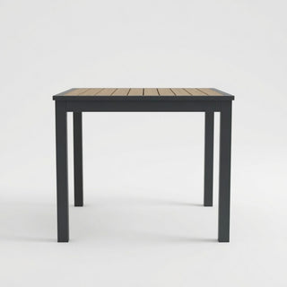 Outdoor Square Patio Slatted Dining Table - Gray