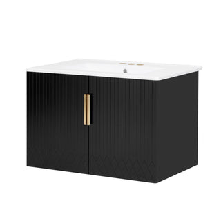 Bathroom Vanity With Sink, Rectangular Storage Cabinet With 2 Soft Closing Doors