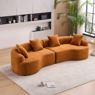 4 Seater Sofa With Fabric, 30D, 60 Hardness Full Sponge, 4 Pillow For Living Room, Home Furniture Sleeper Sectional Sofa For Apartment