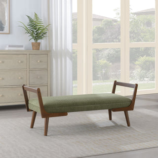 Mid-Century Bench With Wood Legs
