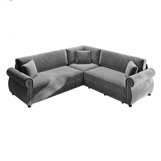 L-Shaped Sofa Couch With Pull-Out Bed
