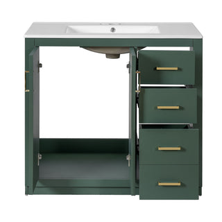 Bathroom Vanity With Sink Combo, Storage Cabinet, Freestanding Set With 3 Drawers & Soft Closing Doors