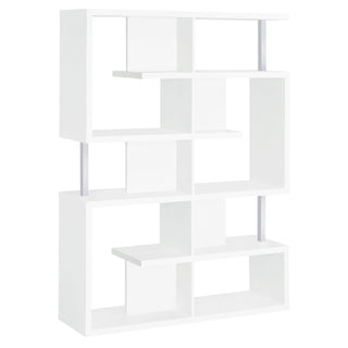 5 Tier Geometric Bookcase - White