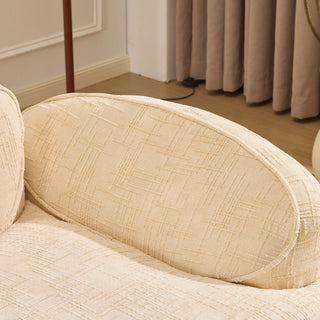 Curved 2 Person Compress Sofa With Armrests, Includes Pillows