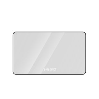 Wall Mirror With Rounded Corners, Temperature Display, Tri-Color Light, Defogging