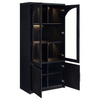 Shayne - 4 Door Display Cabinet With LED Lighting - Black