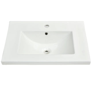 24'' Bathroom Vanity With Basin Sink, 3 Drawer Storage Cabinet - Natural Wood