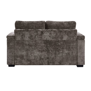 Pull Out Sofa Bed Loveseat With Twin Mattress, Cup Holders And Arm Storage