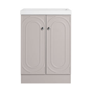 Contemporary Freestanding Bathroom Vanity With Resin Sink & Soft-Close Cabinet Doors