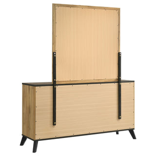 Georgina - 6 Drawer Dresser With Mirror - Natural Wood