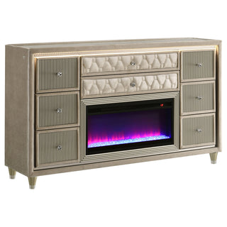 Mika - 8 Drawer LED Fireplace Dresser