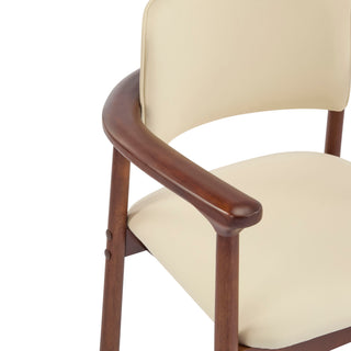 Dining Room Chairs, Ideal For Home & Kitchen (Set of 2) - Beige / Dark Walnut
