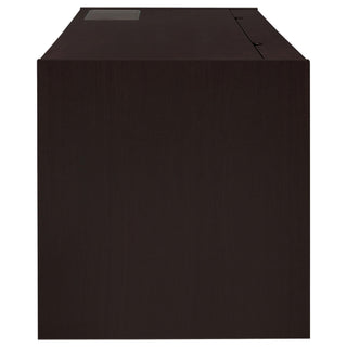 Halston - 3 Drawer Office Computer Desk With Keyboard Tray - Cappuccino