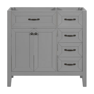 Modern Bathroom Vanity Base Only, 2 Doors And 3 Drawers
