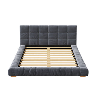 Upholstered Platform Bed Frame With Tufted Headboard