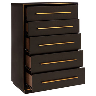 Prescott - 5 Drawer Chest - Brown