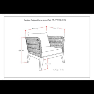 Santiago - Outdoor Conversation Chair - Slate Gray