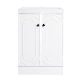 Contemporary Freestanding Bathroom Vanity With Resin Sink & Soft-Close Cabinet Doors